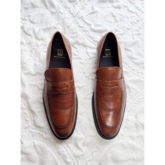 Bruno Magli Cosmo Cognac Leather Penny Loafers Size 11 main image 9